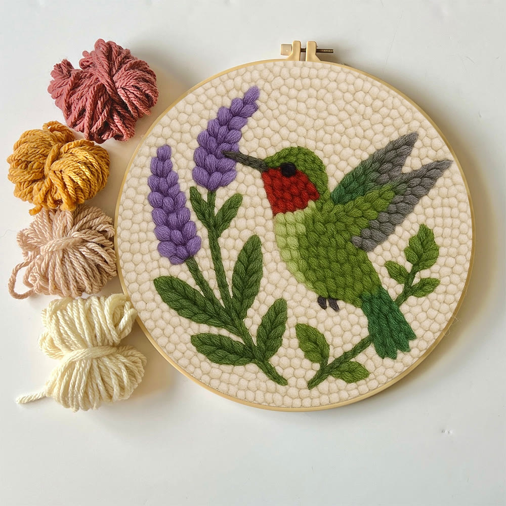 Lavendel-Kolibri-Punch-Needle-Set – Schönes Vogel-Handwerk | Geschenk für Vogelliebhaber - image 6