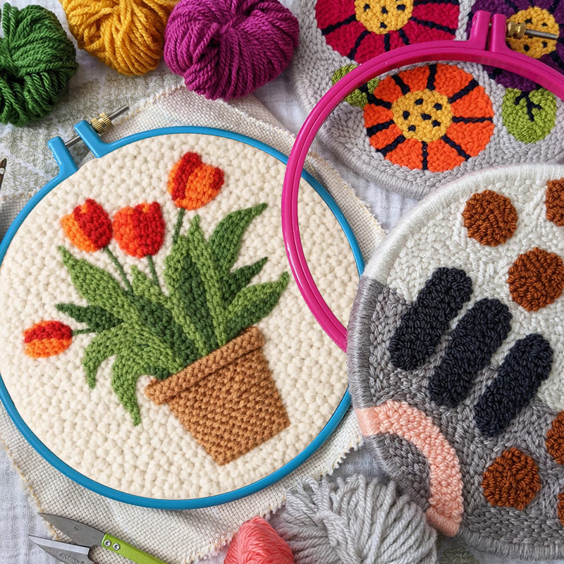 Tulpen-Punch-Needle-Set – Einfaches Bastelprojekt für Anfänger | Gemütlicher Wohnschmuck - image 10