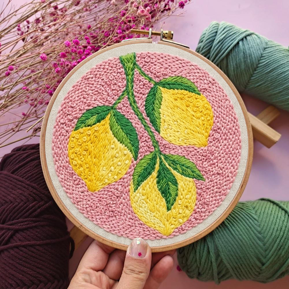 Stickset „Zitronenzeit“ – Einfache Handarbeit mit Fruchtmotiven | Entspannende Sommerdekoration für Ihr Zimmer - image 5