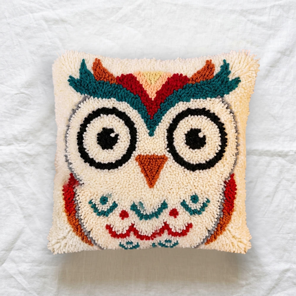 Rubbyoo Knüpfkissen-Set – Vintage-Eule | Handgefertigter Kissenbezug | Personalisierte Sofadekoration - image 7