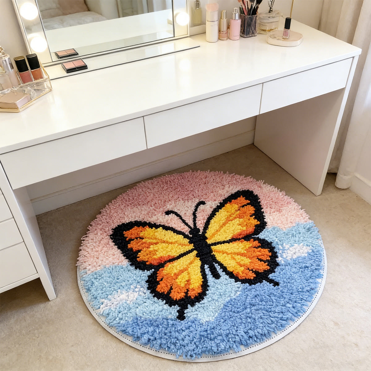 Rubbyoo Knüpfteppich-Set – Bezaubernder Schmetterling | Geschenk zum Einzug | Vielseitige Raumdekoration - image 5