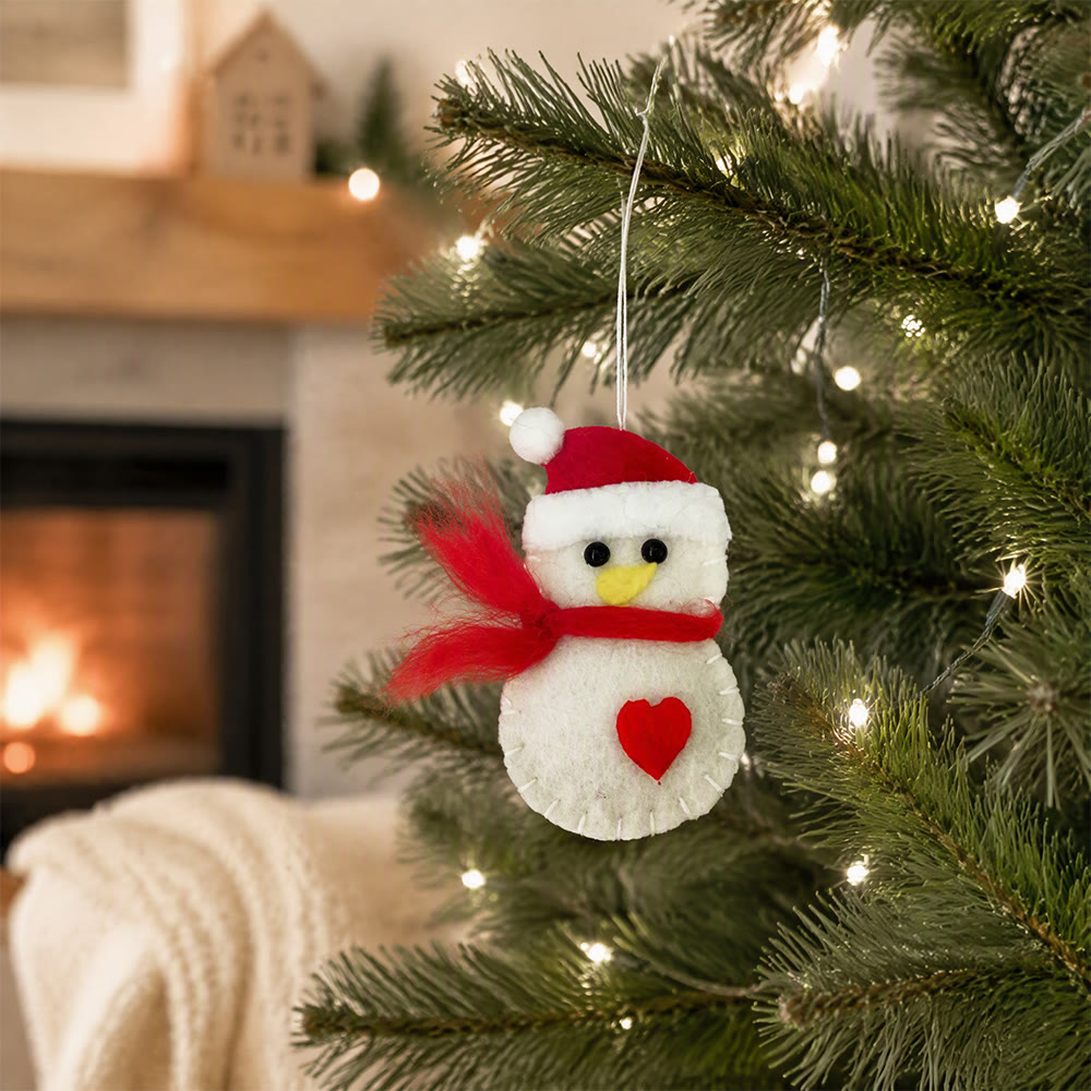Rubbyoo Weihnachtsbaumschmuck – DIY-Ornament aus Stofffilz | Gemütliche Weihnachtsdekoration für Zuhause - Schneemann - image 11