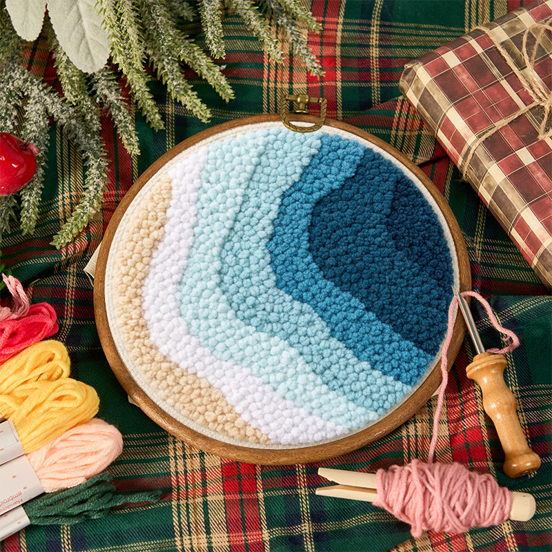 Punch-Needle-Set „Küstenwellenmuster“ – DIY-Projekt für Anfänger | Charmante Wohnaccessoires - image 12