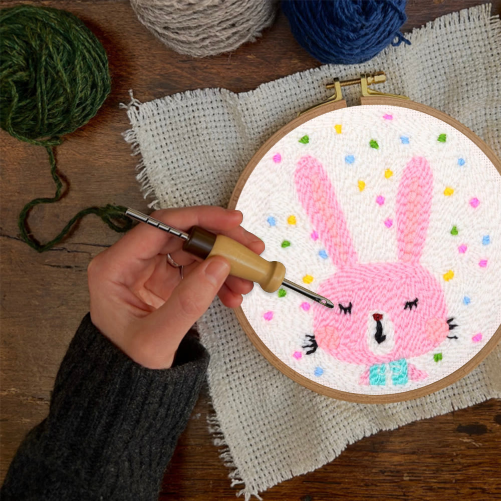 Konfetti-Hasen-Punch-Needle-Set in Rosa – Breezy Craft | Osterparty-Akzent - image 8