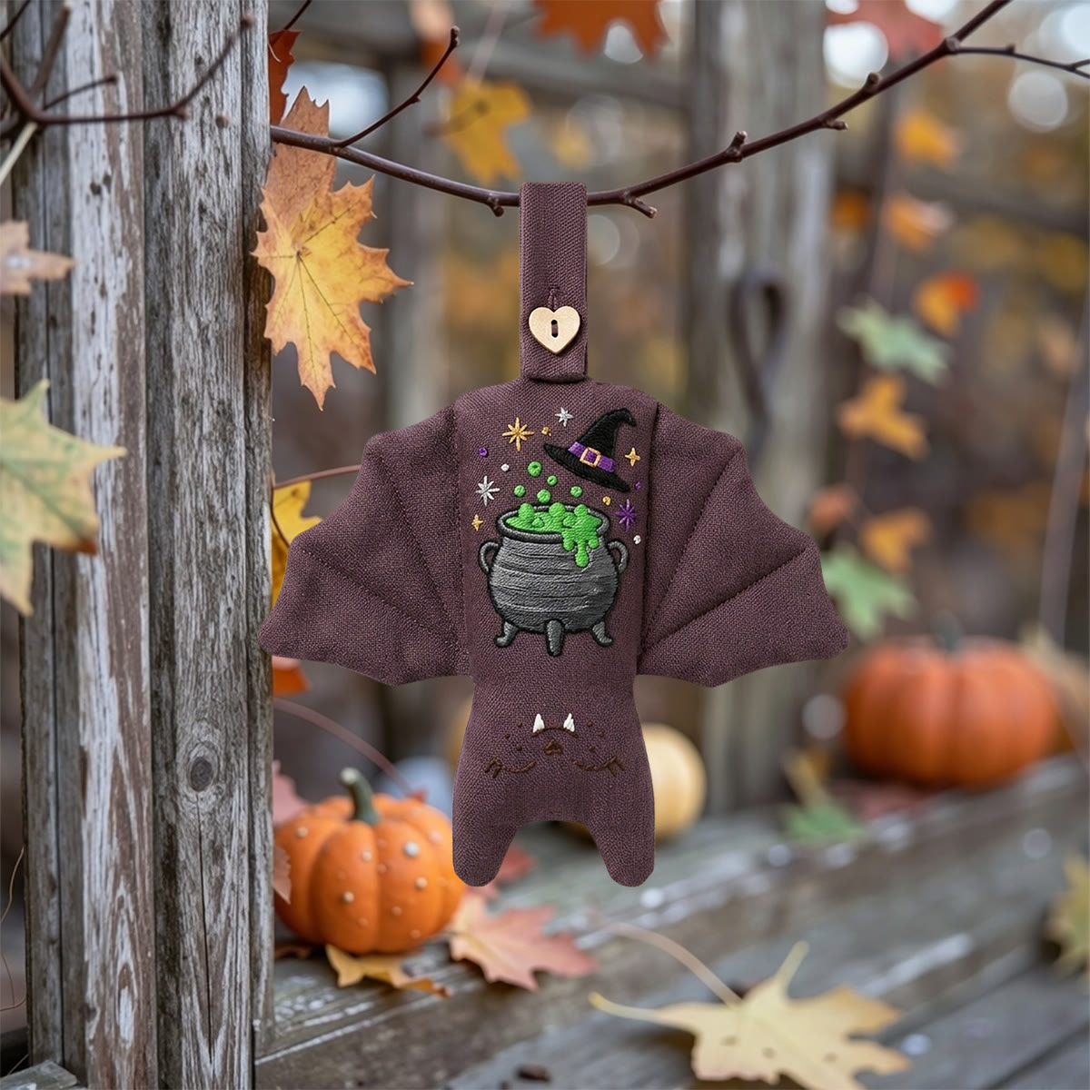 Rubbyoo Fledermaus-Stickset – Hexenkessel | Zaubertrank-Stickrahmen | Gruselige Halloween-Regaldekoration - image 4