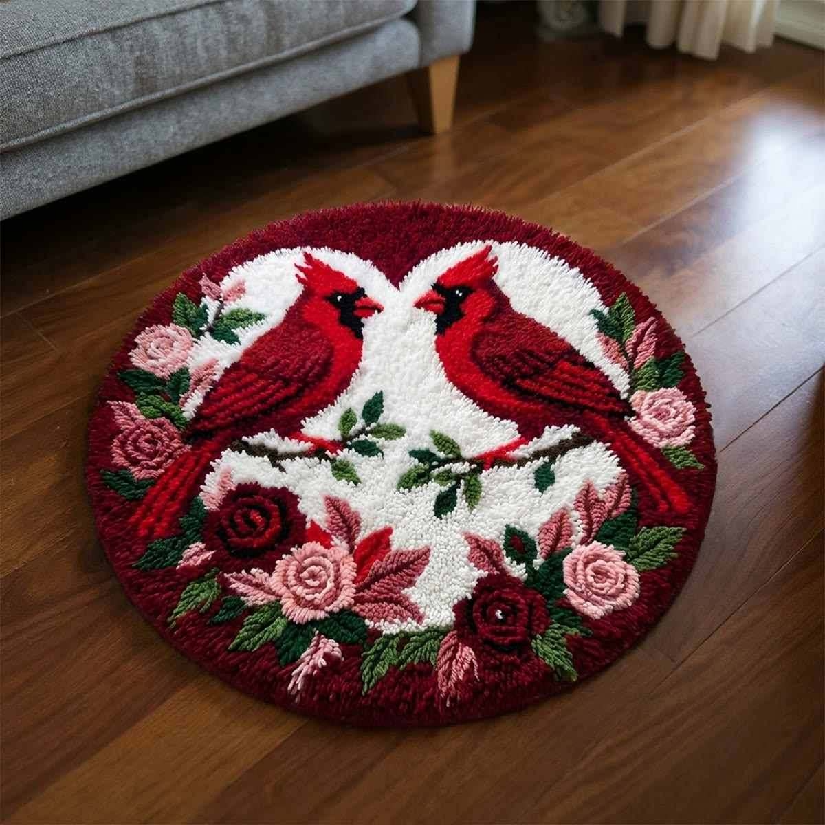 Rubbyoo Knüpfteppich-Set – Kardinäle im Trend | Weihnachtliche Heimdekoration | Perfekte Geschenke für Vogelliebhaber - image 5