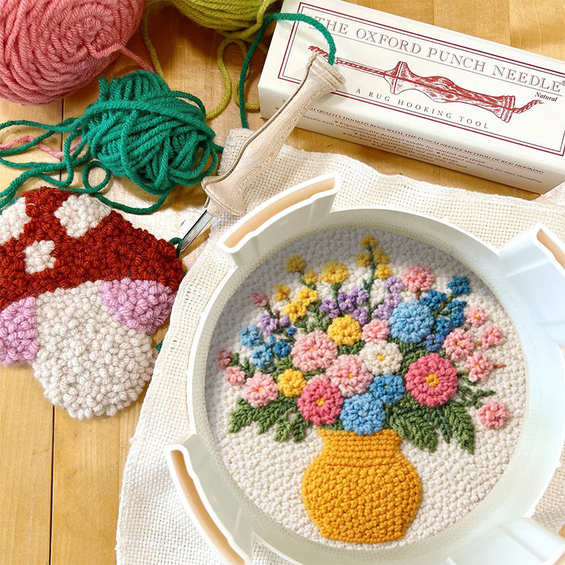 Lebendiges Blumenbouquet-Punch-Needle-Set – Exquisite Handarbeit | Perfektes Geschenk für Pflanzenliebhaber - image 12