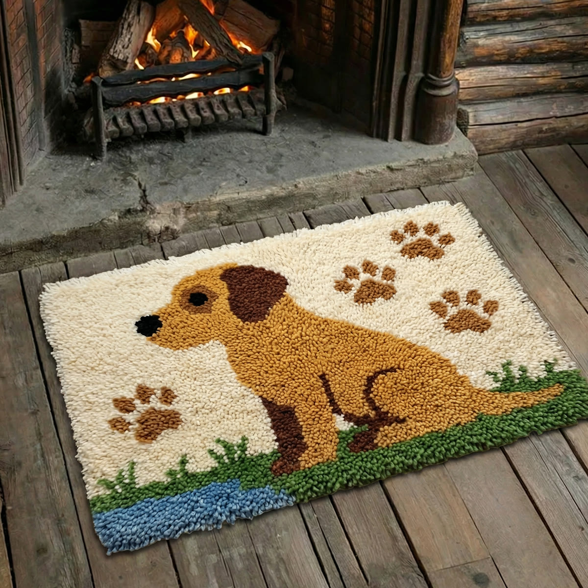 Rubbyoo Knüpfteppich-Set – Golden-Retriever-Welpe | Einzigartige Handarbeit | Ideal als Einzugsgeschenk - image 4