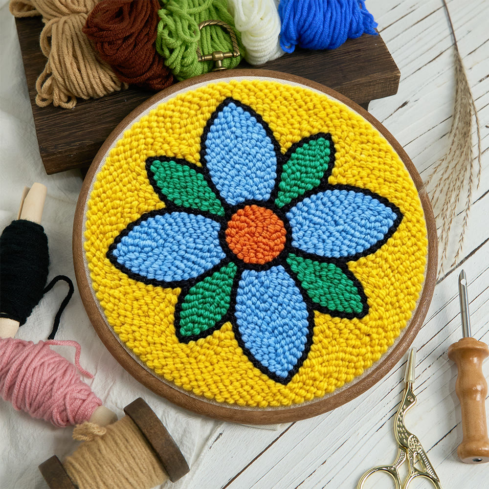 Lebendiges Blütenblatt-Punch-Needle-Set – Einfache Handarbeit | Einzigartiger Wandbehang - image 4