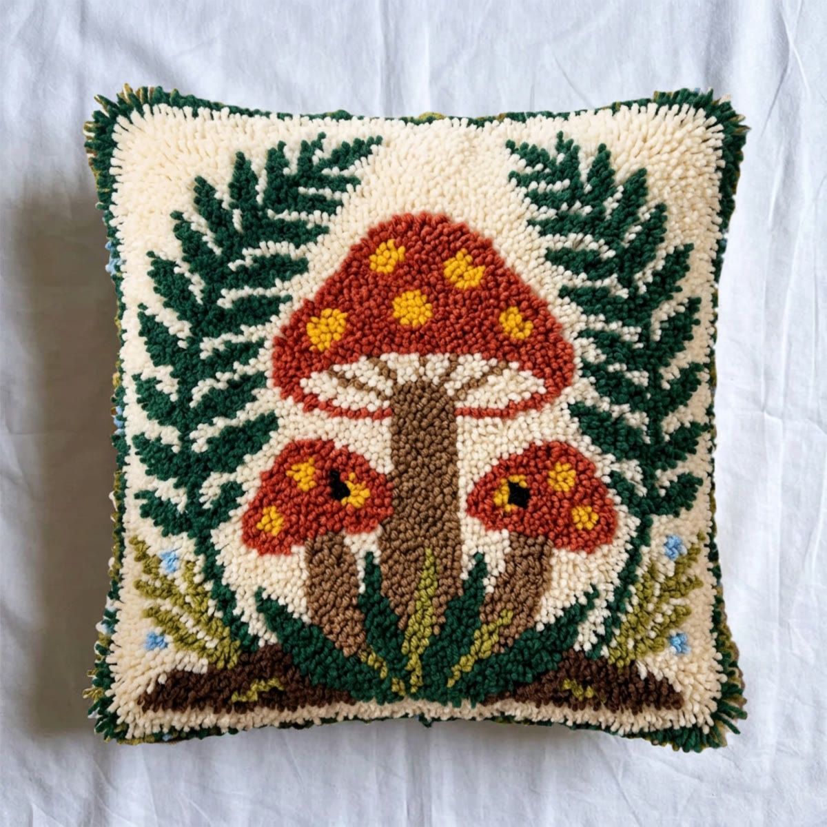 Rubbyoo Knüpfkissen-Set – Pilz und Moos | Handgefertigtes, getuftetes Dekokissen | Dekorativer Kissenbezug - image 6