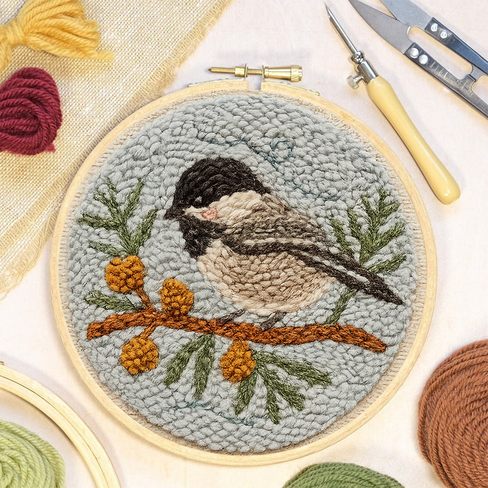 Punch Needle Kit „Vögel auf dem Zweig“ – Niedliches Vogel-Kunstwerk | Perfekte Schreibtischdekoration - image 5