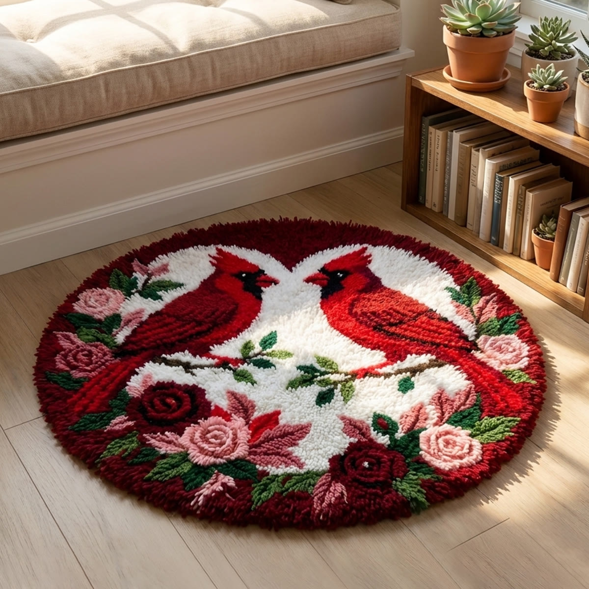 Rubbyoo Knüpfteppich-Set – Kardinäle im Trend | Weihnachtliche Heimdekoration | Perfekte Geschenke für Vogelliebhaber - image 6