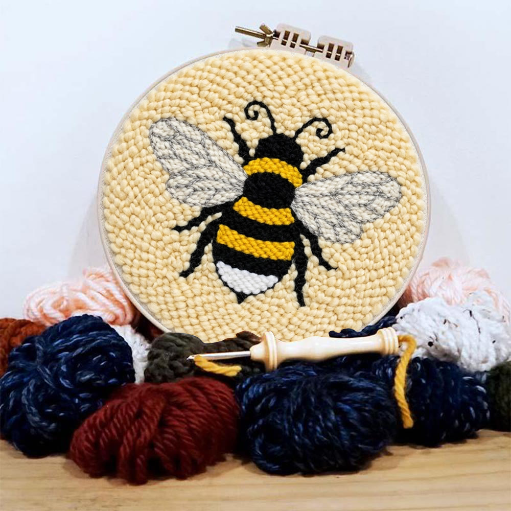 Stickset „Fleißige Hummel“ – Einfache Handarbeit für Erwachsene | Warme gelbe Bienen-Dekoration - image 3
