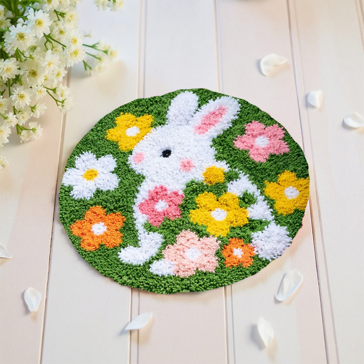 Rubbyoo Knüpfteppich-Set – Blumenhase | DIY-Garnprojekt | Weicher Teppich für Kinder - image 7