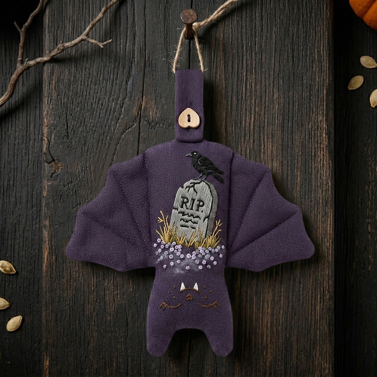 Rubbyoo Fledermaus-Stickset – Unheimliche Friedhofsszene | Dark Academia DIY-Bastelprojekt | Gruselige Halloween-Partydeko - image 10