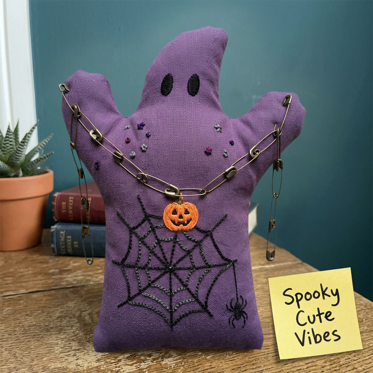 Rubbyoo Geister-Stickset – Kürbis-Spinnennetz | Vintage-Halloween-Geschenk für Anfänger | Festliche Dekoration für Zuhause - image 7