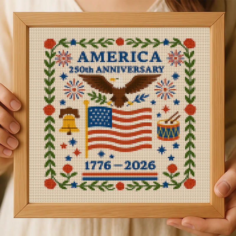 Kreuzstich-Set – 250. Jahrestag Amerikas | Einzigartige handgefertigte Geschenke | Gedenkstich-Handarbeit - image 7