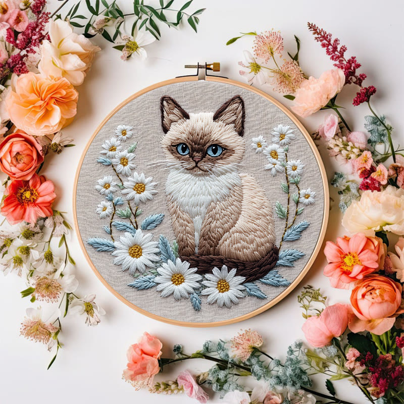 Rubbyoo Stickset - Katze und Blume | DIY Bastelset - image 6