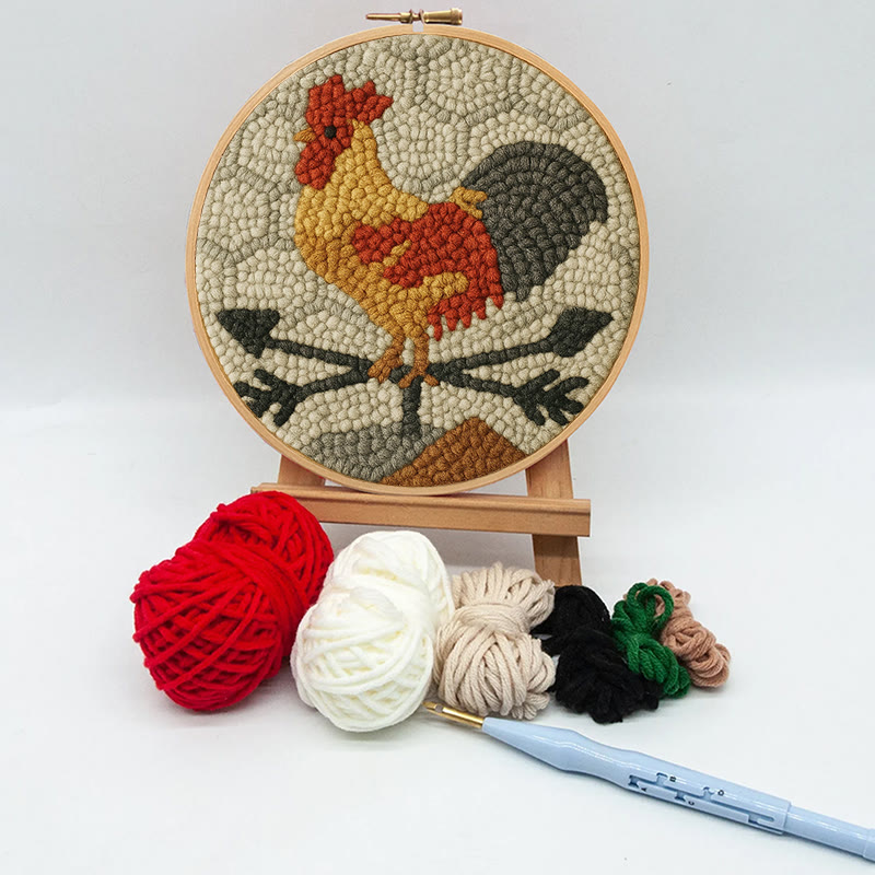 Dawn Rooster Punch Needle Kit – Tier-Stickerei-Kunstwerk | Einfaches Basteln für Erwachsene und Kinder - image 10