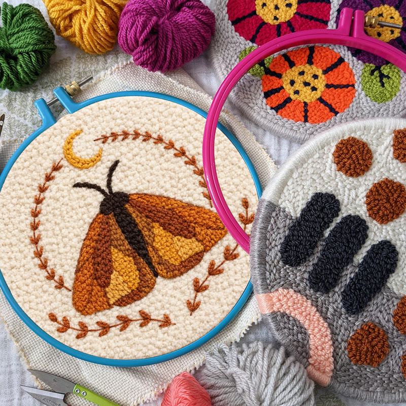 Mondfalter-Kranz-Bastelset mit Punch Needle – Anfängerfreundliches DIY-Projekt | Atmosphärische Wohndekoration - image 10