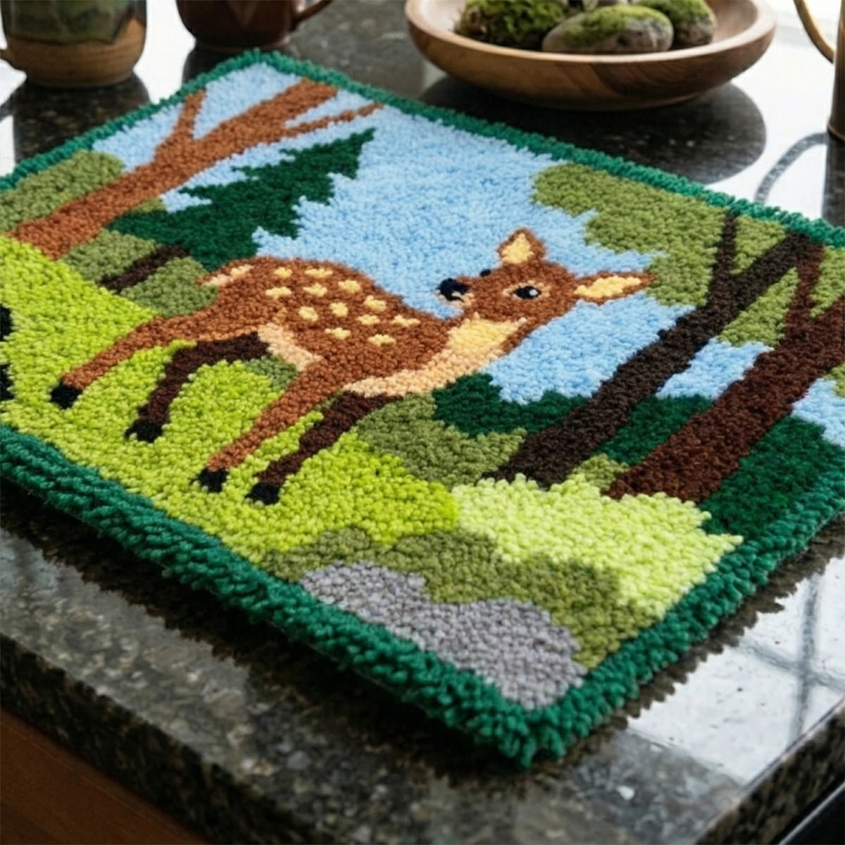 Rubbyoo Knüpfteppich-Set – Rehkitz | Handgefertigter Teppich | DIY-Geschenk für Einsteiger - image 8