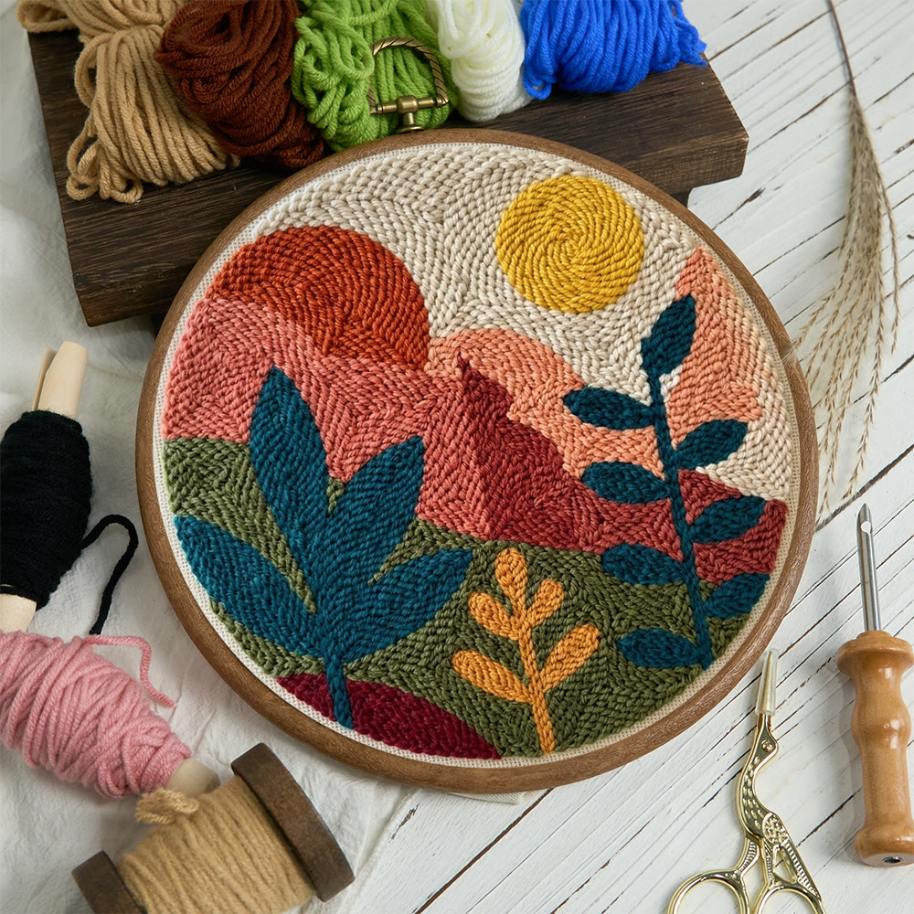 Peaceful Dawn Punch Needle Kit - Unique Handmade Needlepoint | Perfect Wall Decor - image 2