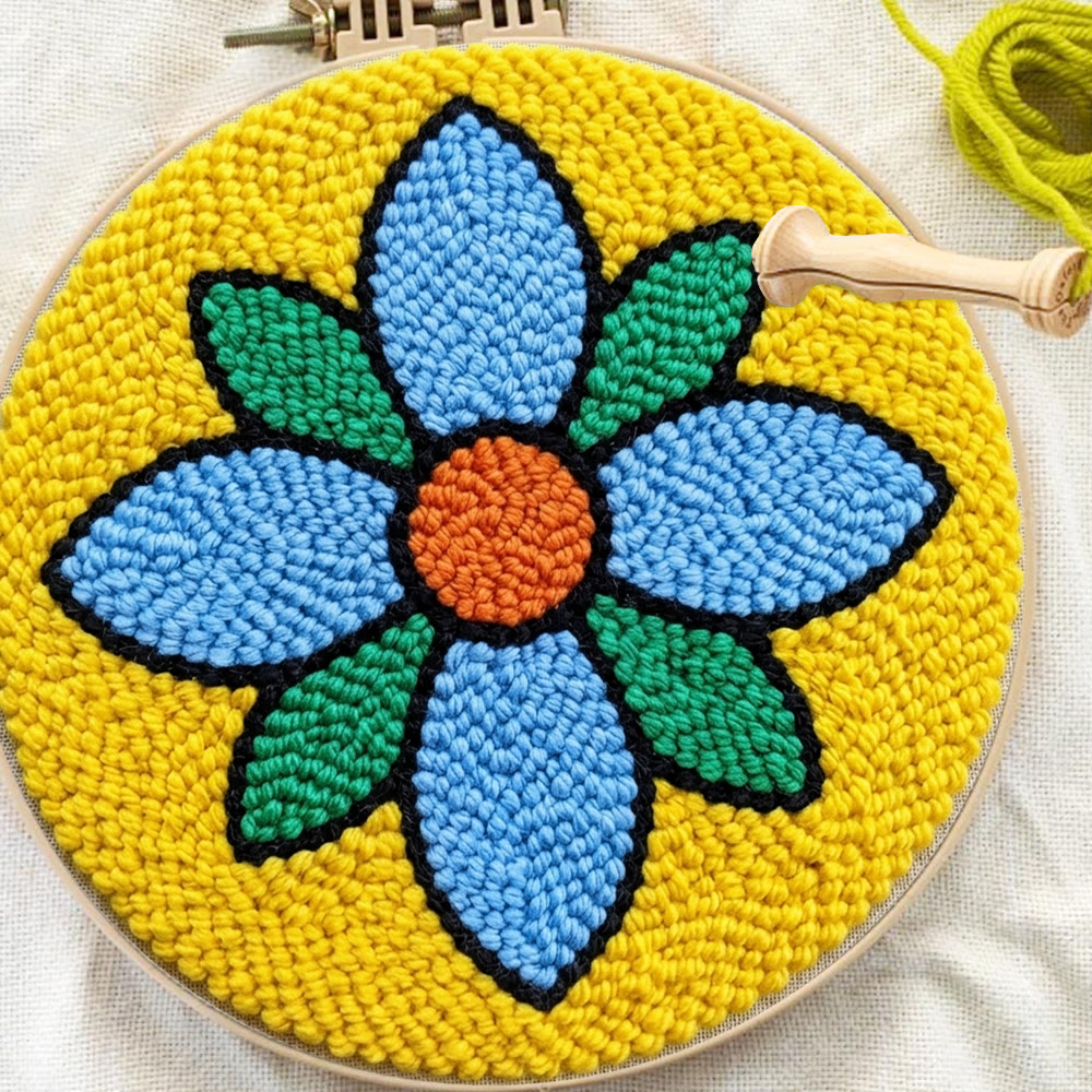 Lebendiges Blütenblatt-Punch-Needle-Set – Einfache Handarbeit | Einzigartiger Wandbehang - image 9