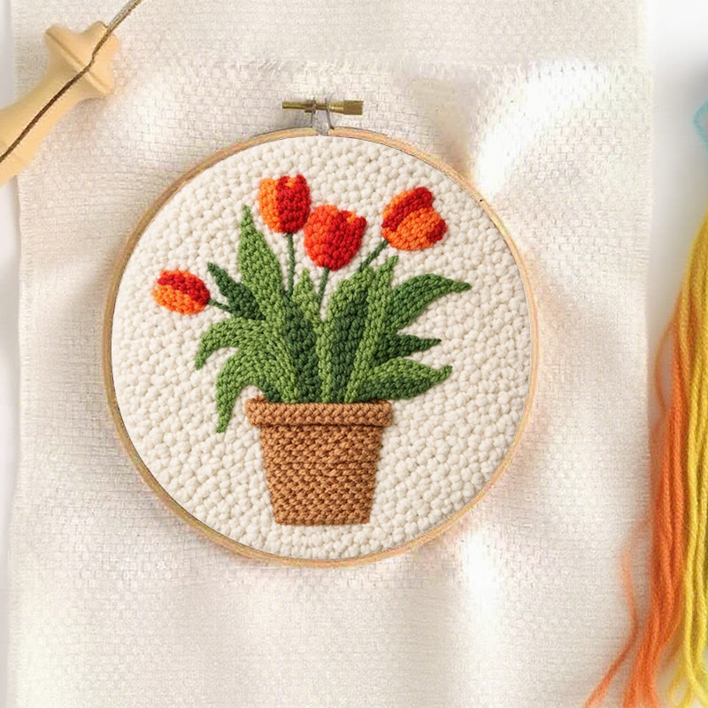 Tulpen-Punch-Needle-Set – Einfaches Bastelprojekt für Anfänger | Gemütlicher Wohnschmuck - image 3