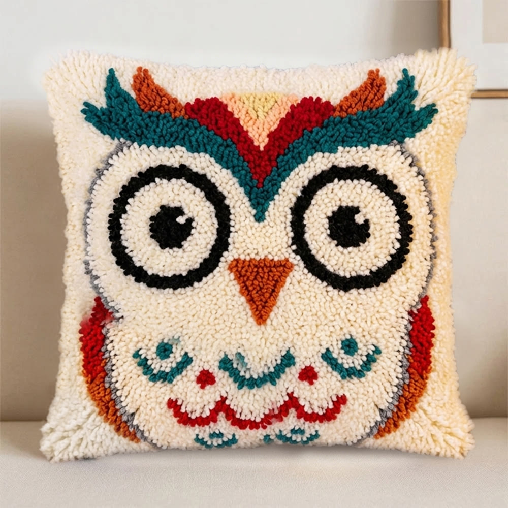 Rubbyoo Knüpfkissen-Set – Vintage-Eule | Handgefertigter Kissenbezug | Personalisierte Sofadekoration - image 5