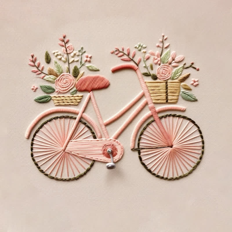 Rubbyoo Stickset – Blumen-Fahrrad-Motiv-Bastelset für die moderne Heimdekoration - image 9