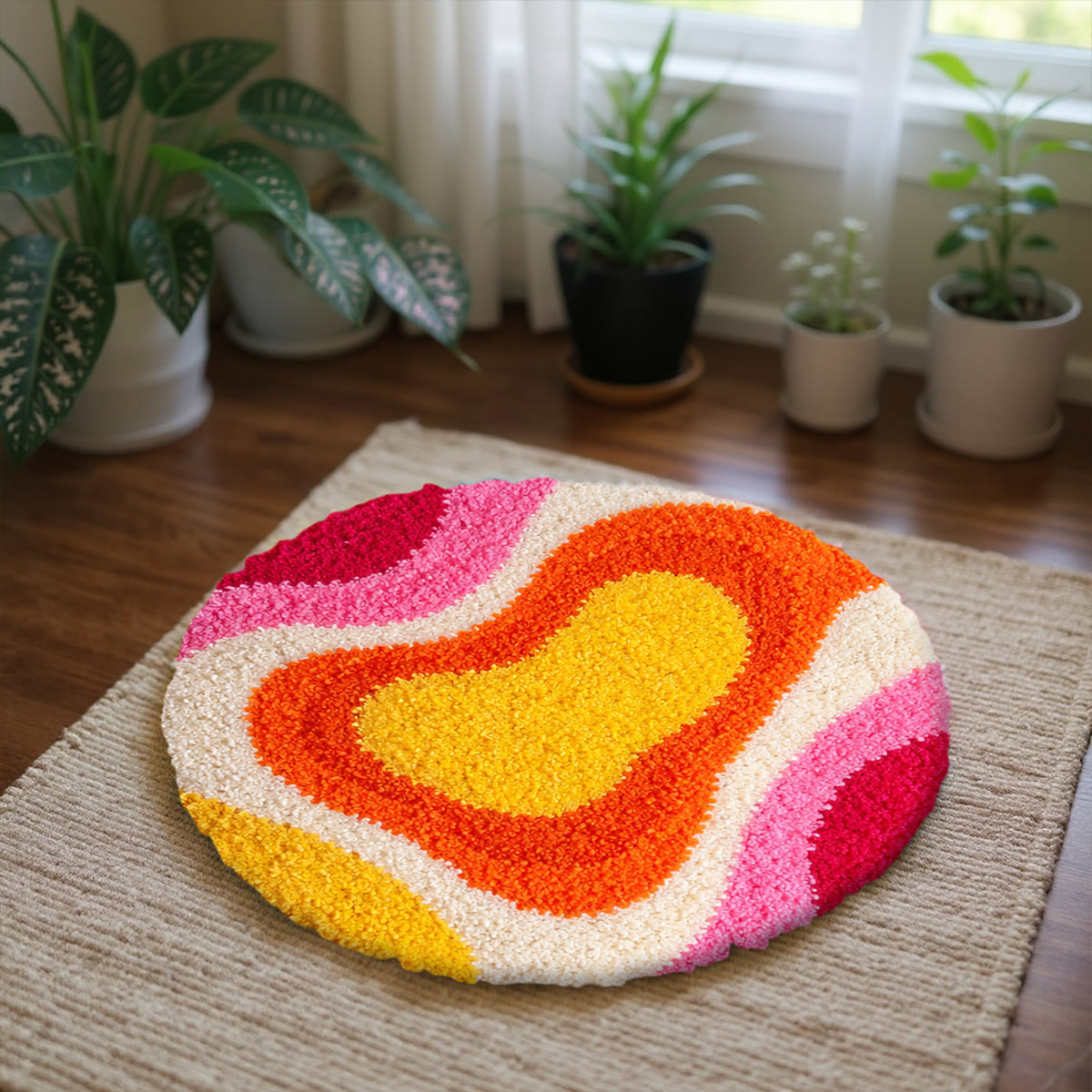 Rubbyoo Knüpfteppich-Set – Lebendiges Muster | Moderne Raumdekoration | DIY-Einzugsgeschenk - image 3