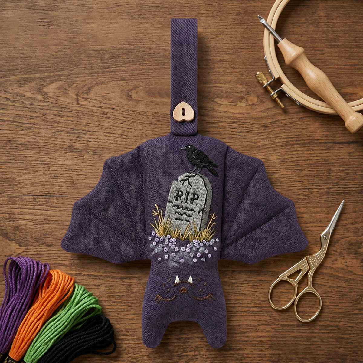 Rubbyoo Fledermaus-Stickset – Unheimliche Friedhofsszene | Dark Academia DIY-Bastelprojekt | Gruselige Halloween-Partydeko - image 9