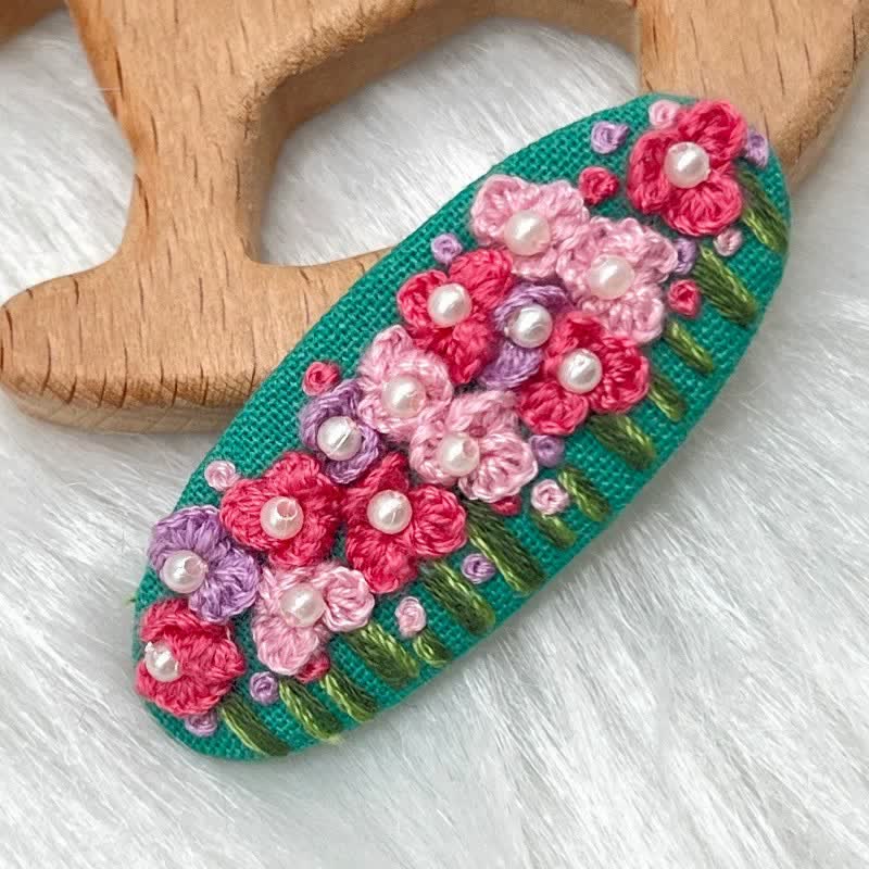 Bestickte Haarspange DIY handgemachte Materialtasche Haarschmuck Kopfschmuck - image 18