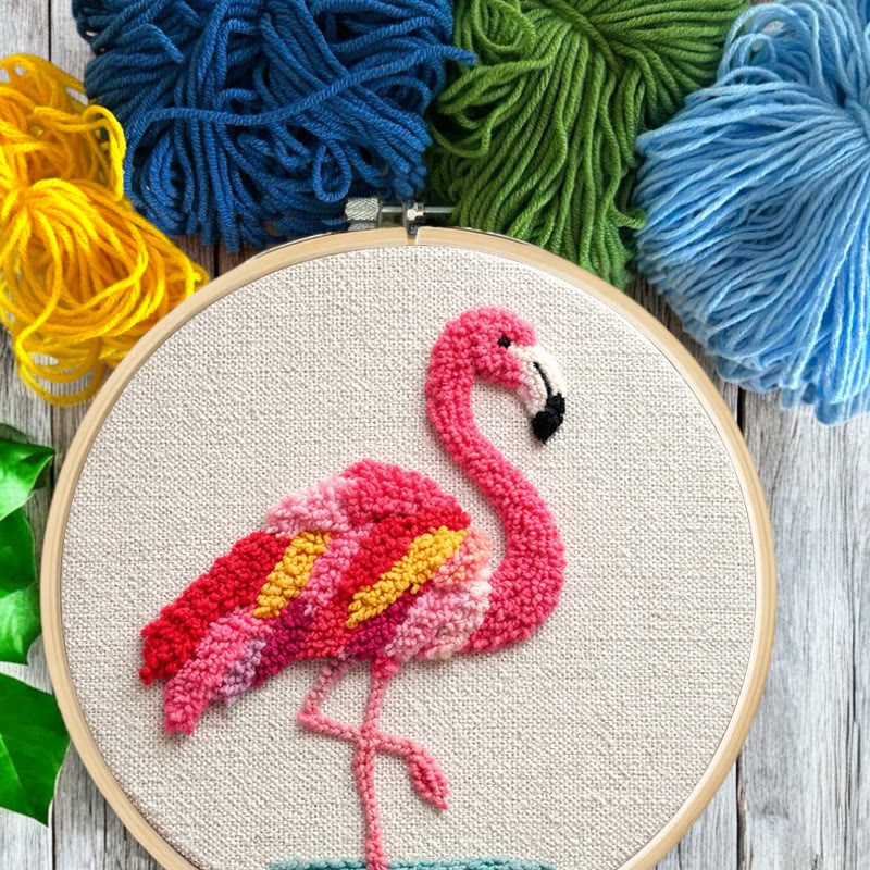 Tropisches Flamingo-Punch-Needle-Set – Bezauberndes Handarbeitsprojekt | Blickfang für Ihr Zuhause - image 5