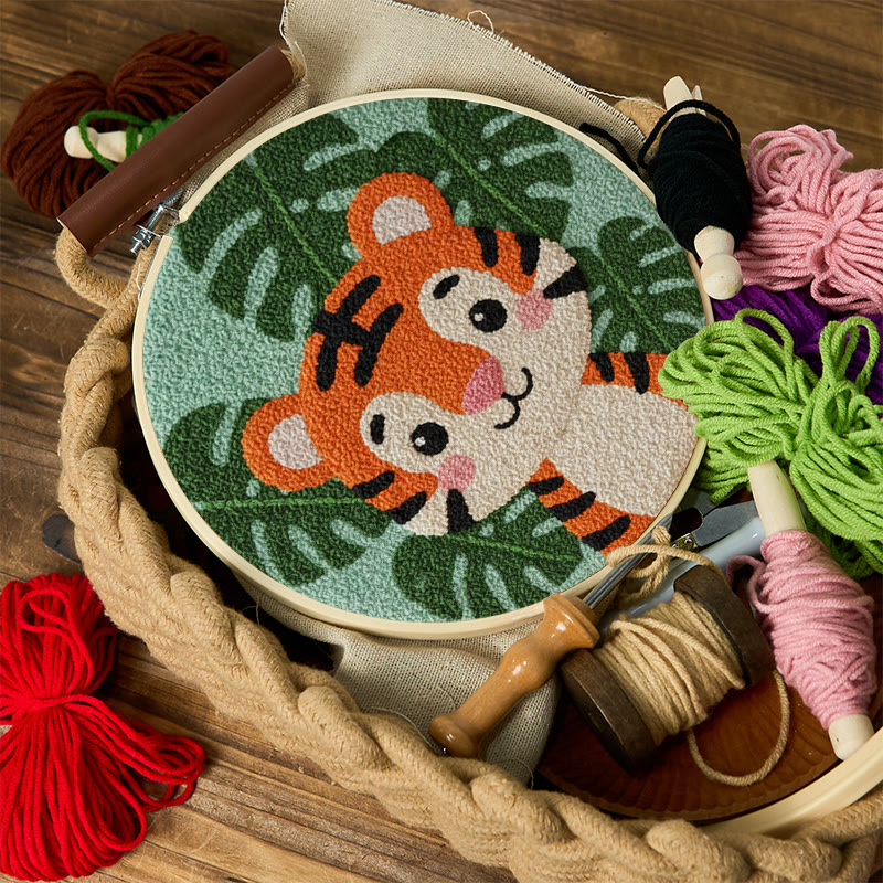 Punch-Needle-Set „Tropisches Tigerjunges“ – Bastelset für Anfänger | Verspielte Wohnaccessoires - image 11