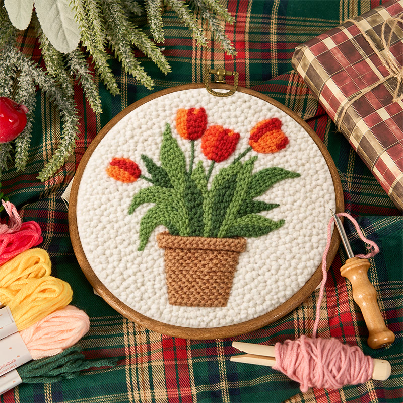 Tulpen-Punch-Needle-Set – Einfaches Bastelprojekt für Anfänger | Gemütlicher Wohnschmuck - image 12