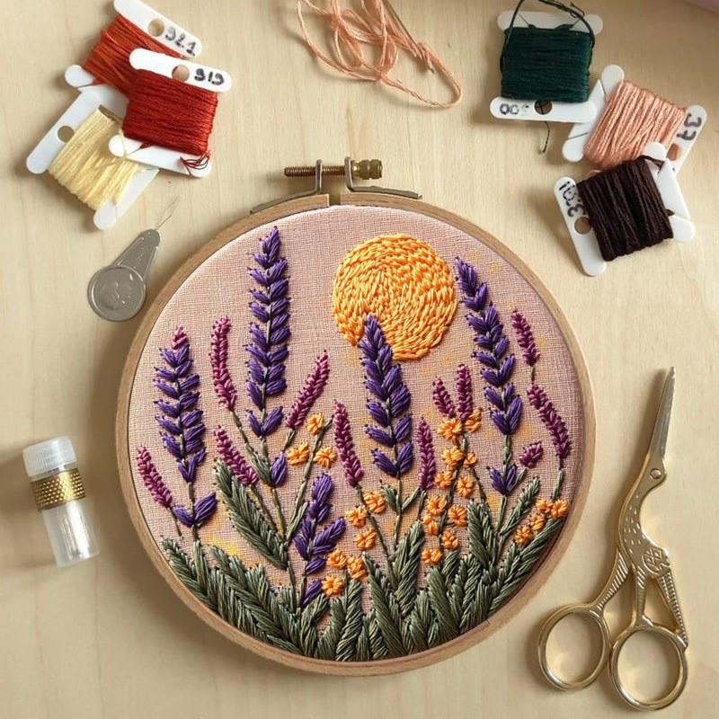 Rubbyoo Stickset - Lavendel | Blumenstickerei | Handarbeit für Anfänger - image 6