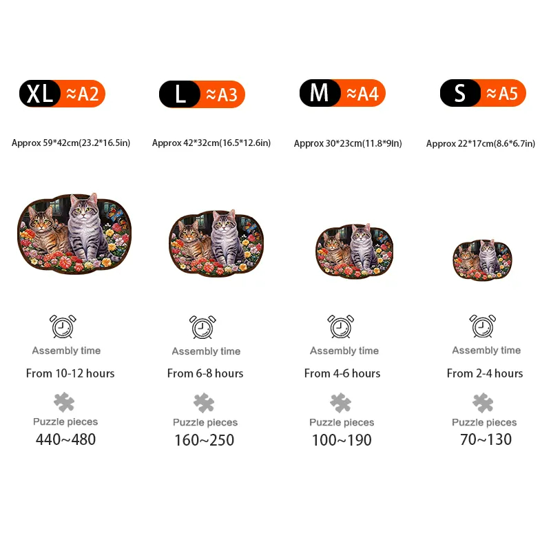 Blumen Katze - Holzpuzzle - image 3