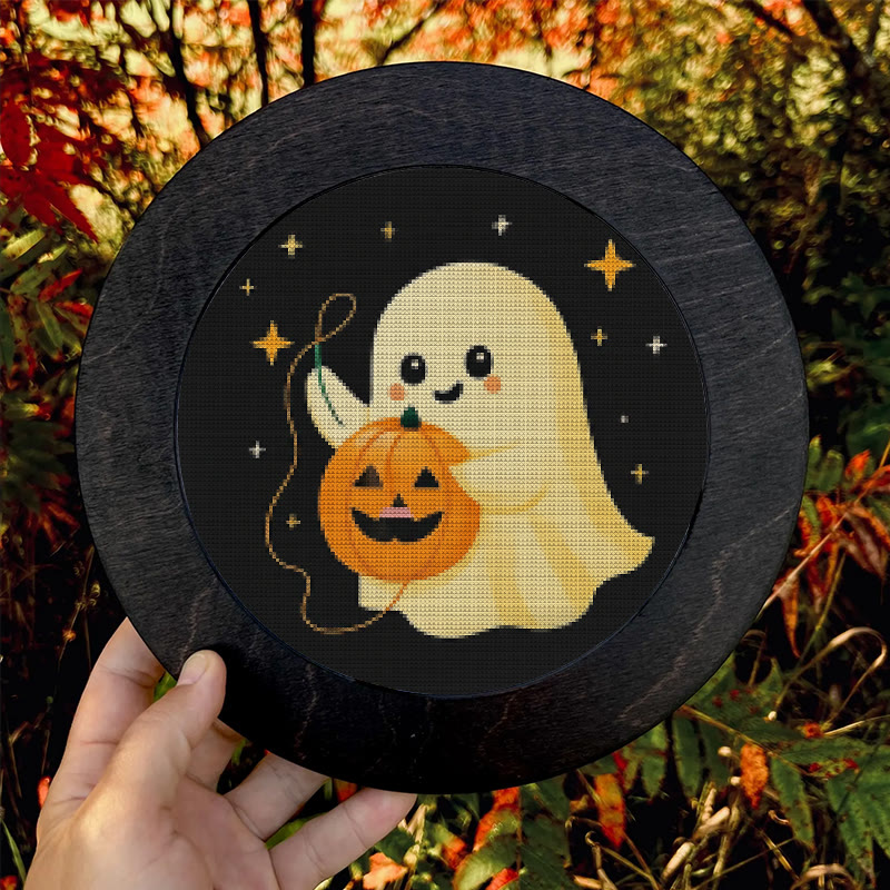 Kreuzstich-Set – Kürbis sticken | Bezauberndes Halloween-Handwerk | DIY-Handarbeit für Handarbeitsliebhaber - image 4