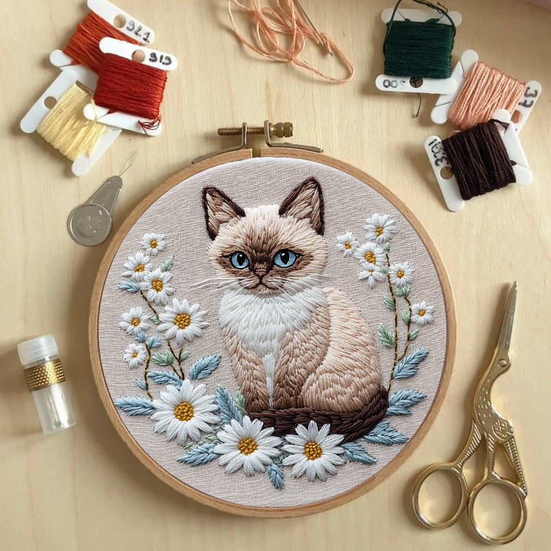 Rubbyoo Stickset - Katze und Blume | DIY Bastelset - image 4