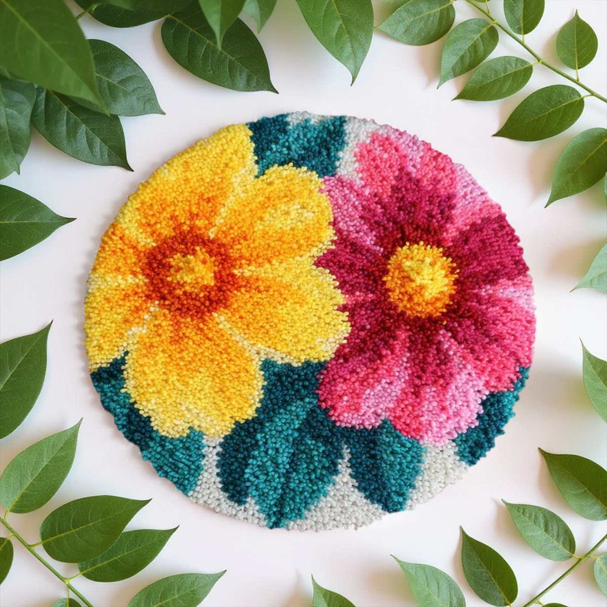 Rubbyoo Knüpfteppich-Set – Leuchtende Blumen | Bunte Fußmatte | Ästhetische Raumdekoration - image 7