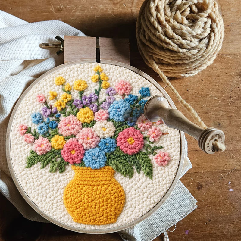 Lebendiges Blumenbouquet-Punch-Needle-Set – Exquisite Handarbeit | Perfektes Geschenk für Pflanzenliebhaber - image 10