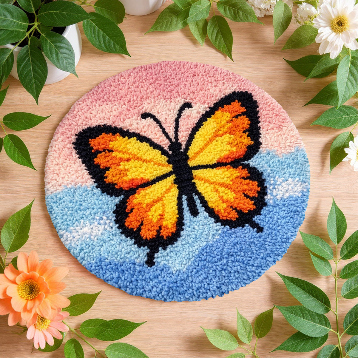 Rubbyoo Knüpfteppich-Set – Bezaubernder Schmetterling | Geschenk zum Einzug | Vielseitige Raumdekoration - image 8