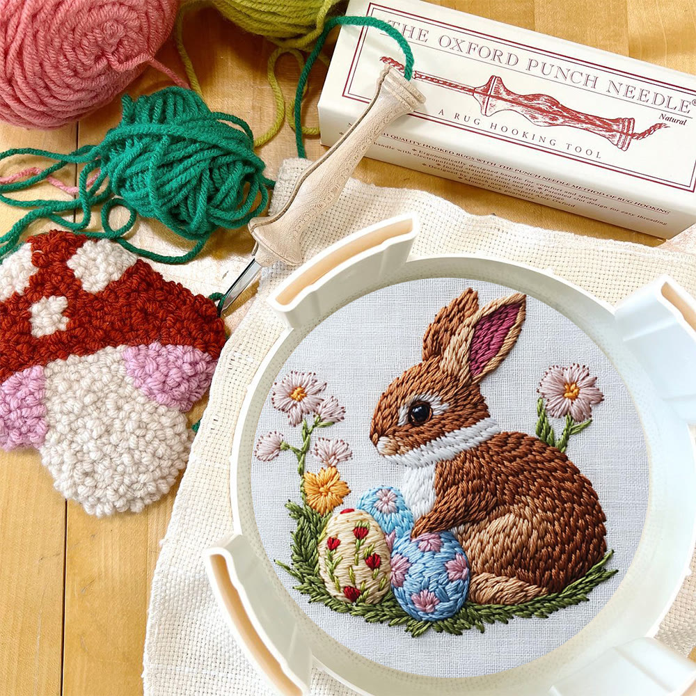 Sticknadel-Set mit braunem Hasen und Blumeneiern – Elegantes Bastelset | Zeitloses Geschenk - image 10