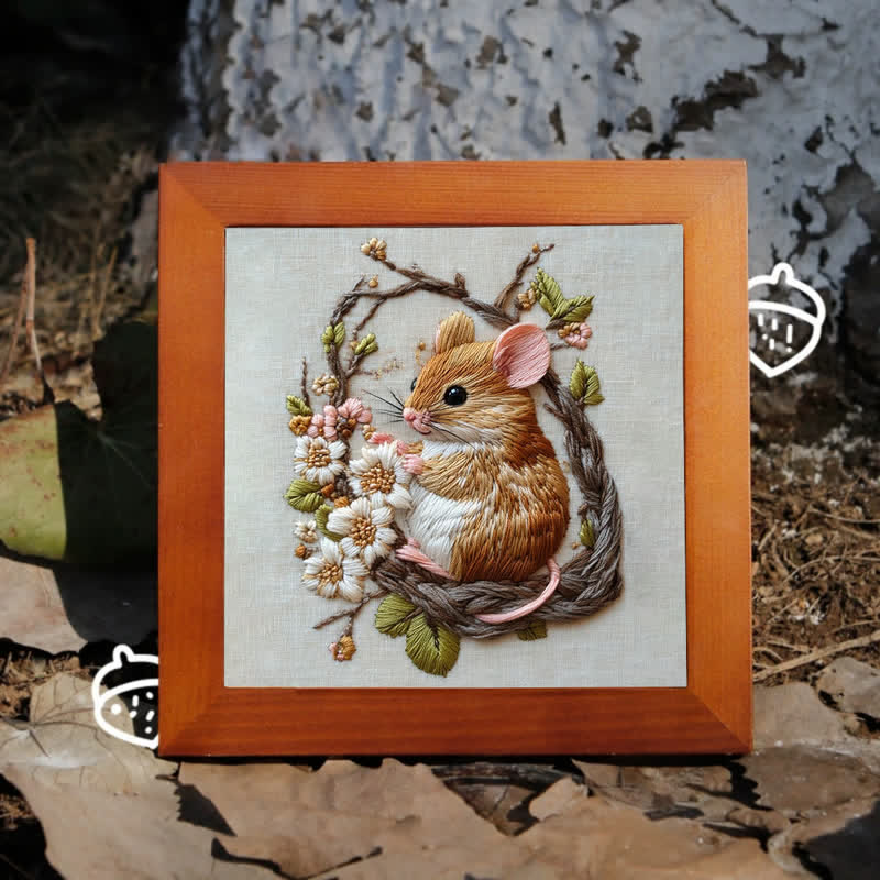 Stickrahmen aus Holz | Bilderrahmen zur Kunstpräsentation - 20 cm x 20 cm - image 4