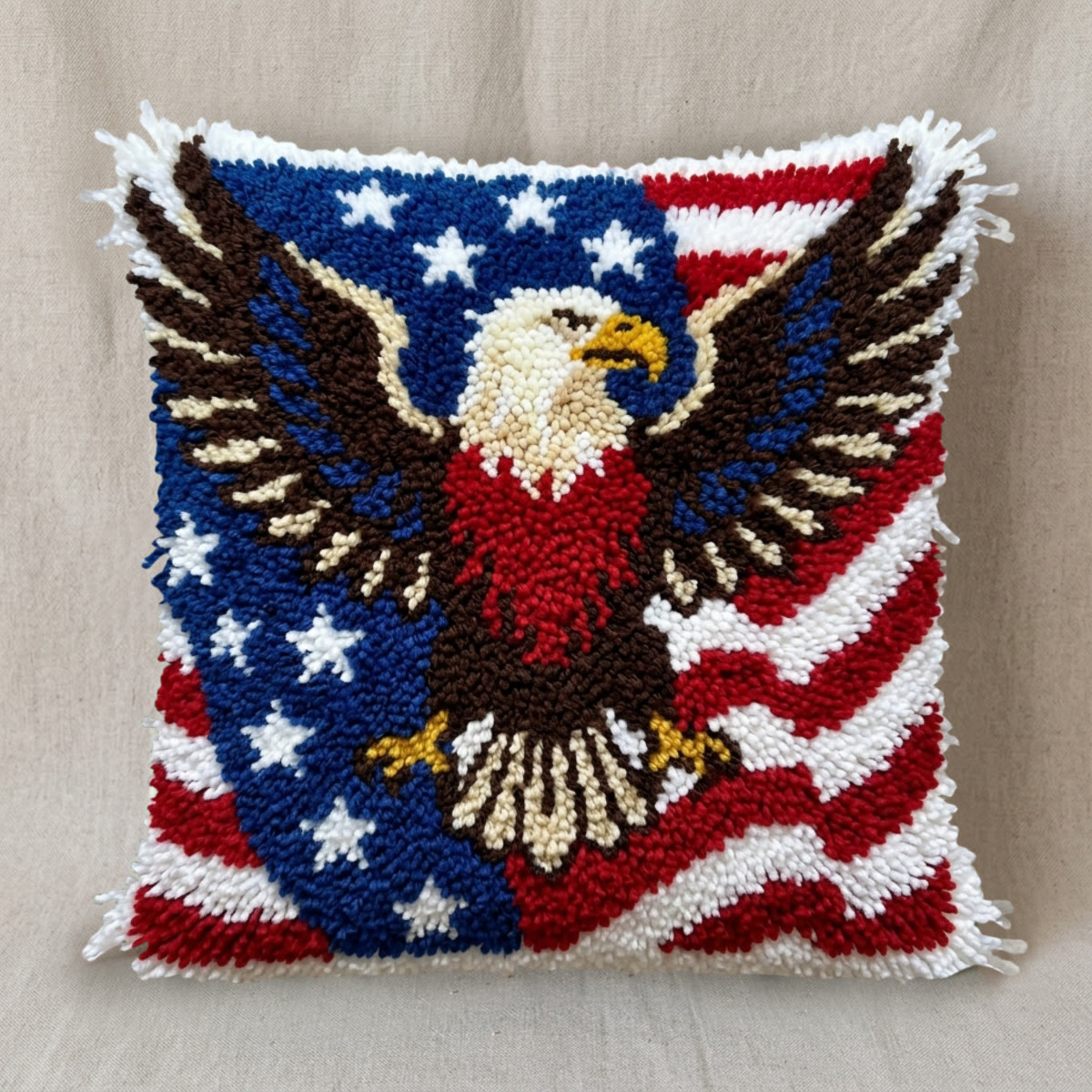 Rubbyoo Knüpfkissen-Set – Weißkopfseeadler | Geschenk für Militärfamilien | Dekoration zum Gedenktag - image 7