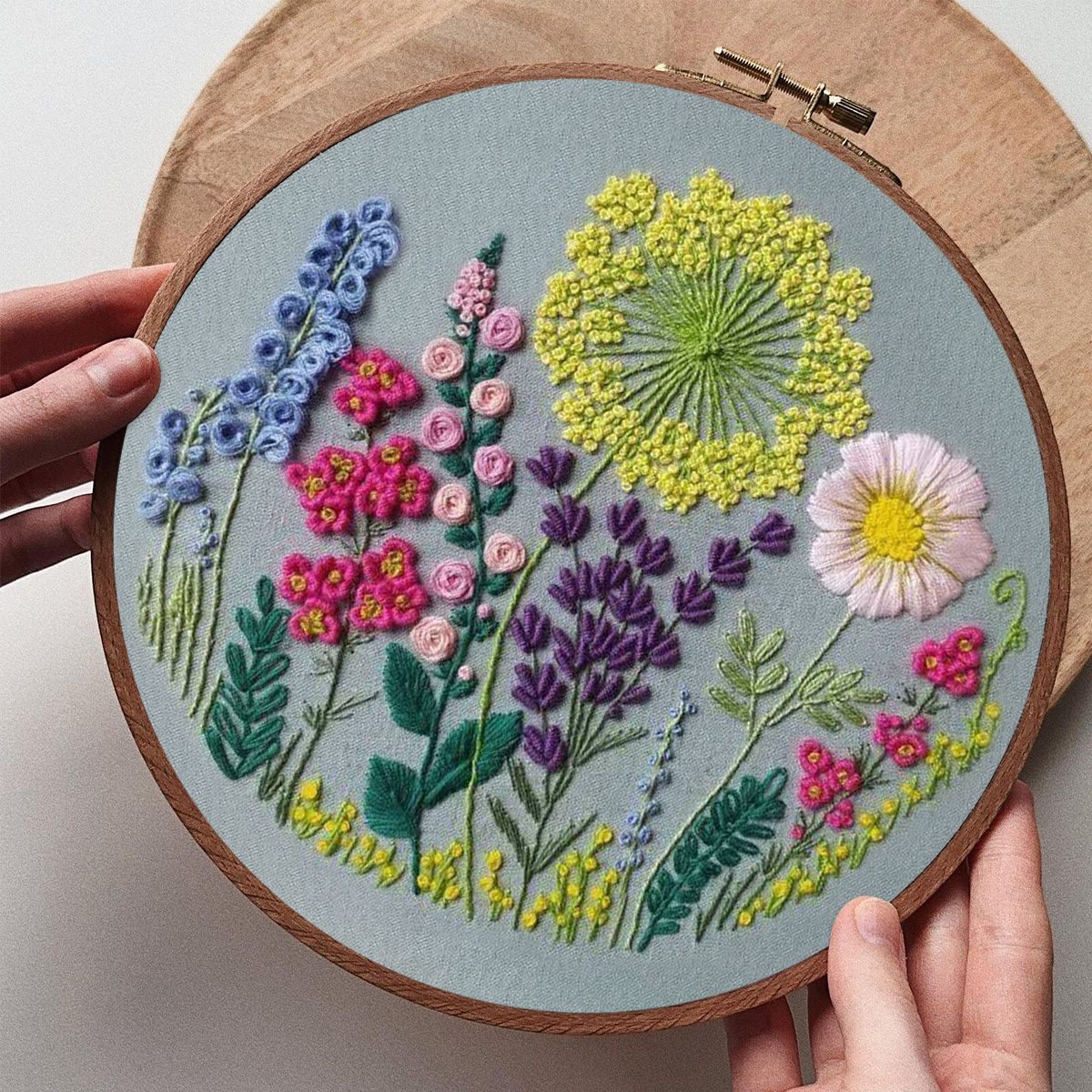 Rubbyoo Stickset – Wildblumen | Blumenstickmuster | DIY-Nähset - image 8