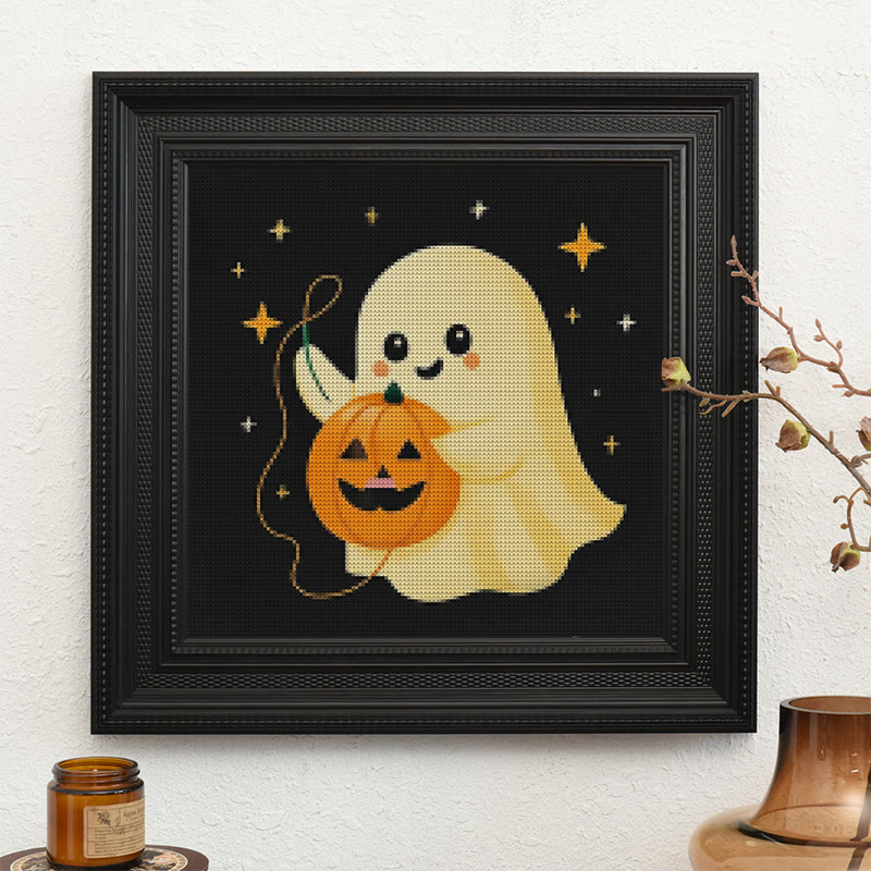 Kreuzstich-Set – Kürbis sticken | Bezauberndes Halloween-Handwerk | DIY-Handarbeit für Handarbeitsliebhaber - image 9