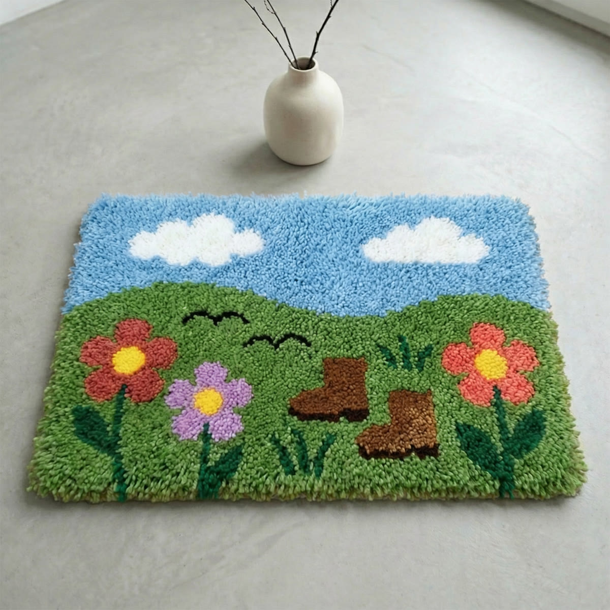 Rubbyoo Knüpfteppich-Set – Frühlingspicknick | Einzigartiger Akzentteppich | Perfektes Geschenk für Mama - image 8