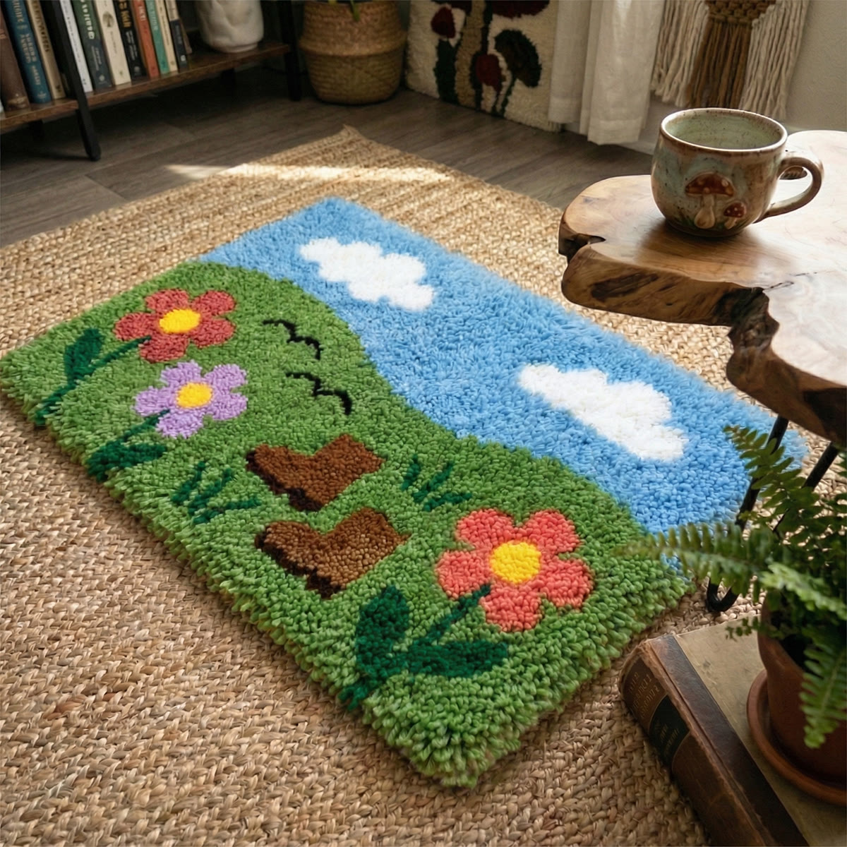 Rubbyoo Knüpfteppich-Set – Frühlingspicknick | Einzigartiger Akzentteppich | Perfektes Geschenk für Mama - image 7